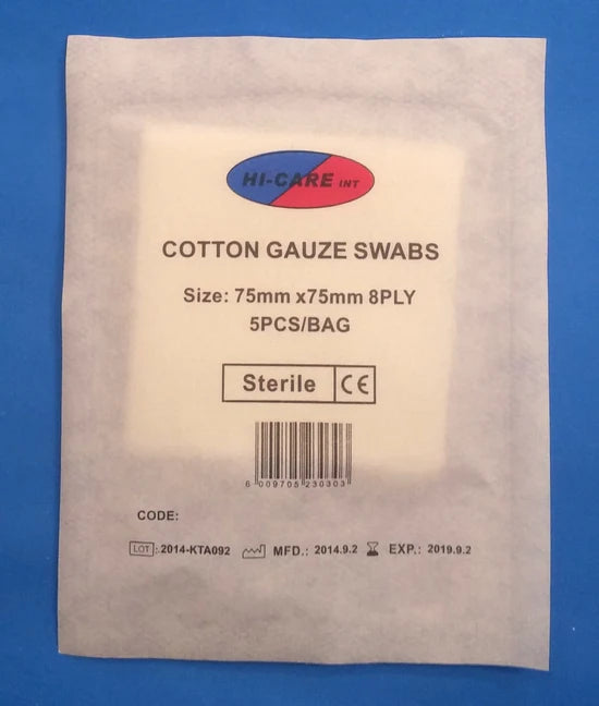 Gauze Swabs Sterile - 75x75 (5's)