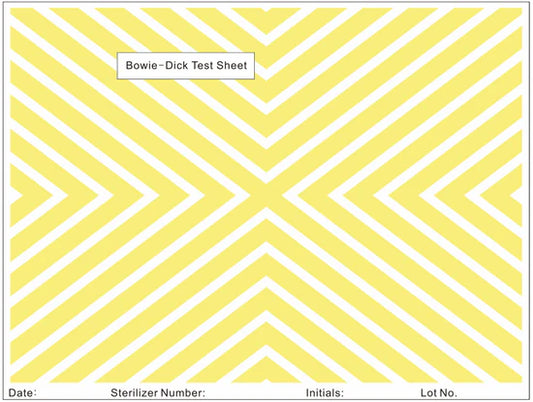 Bowie Dick test sheet 100s