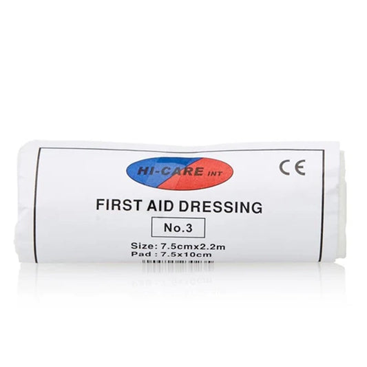 First Aid Dressing - No.3 Hi-Care 7.5cm x 2.2m 10s