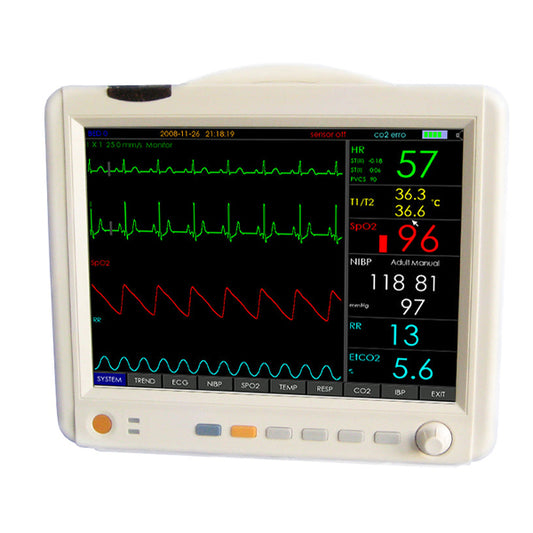 P Monitor JR2000D & Nibp/ PR/Spo2/Temp/ECG/ETC02 12 inch screen