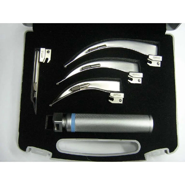 Laryngoscope Full Set - Fiber Optic- 4 Blade Set