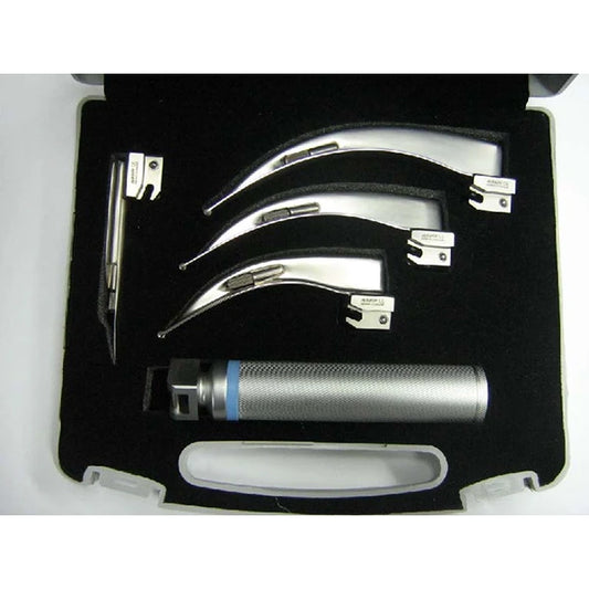 Laryngoscope Full Set - Fiber Optic- 4 Blade Set